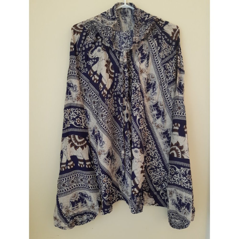 (I2) 100% Rayon Harem Pants w/ LARGE Elephants